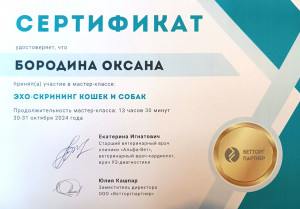 Бородина - эхо скрининг кошек и собак